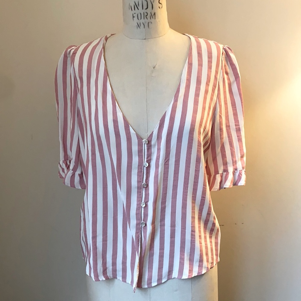 Zara striped button down shirt